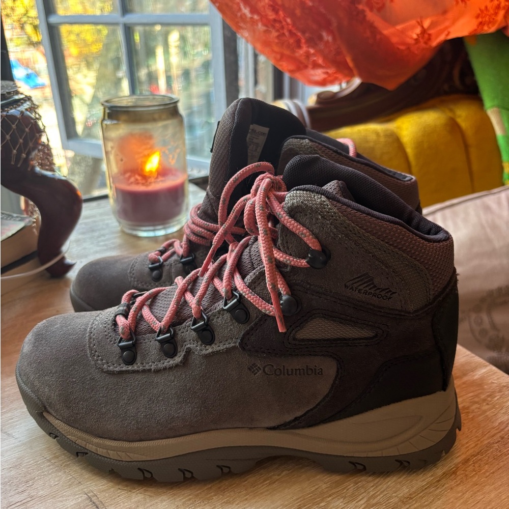 Columbia Gray and Pink Women's Waterproof Hiking Boots